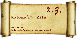 Koloszár Zita névjegykártya