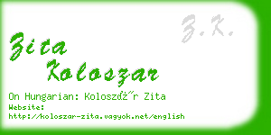 zita koloszar business card